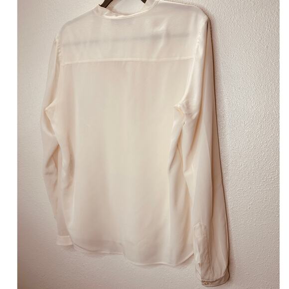Stella McCartney Eva Cream Silk 3/4 Button Mandarin Collar Blouse 42 / M - Picture 12 of 16